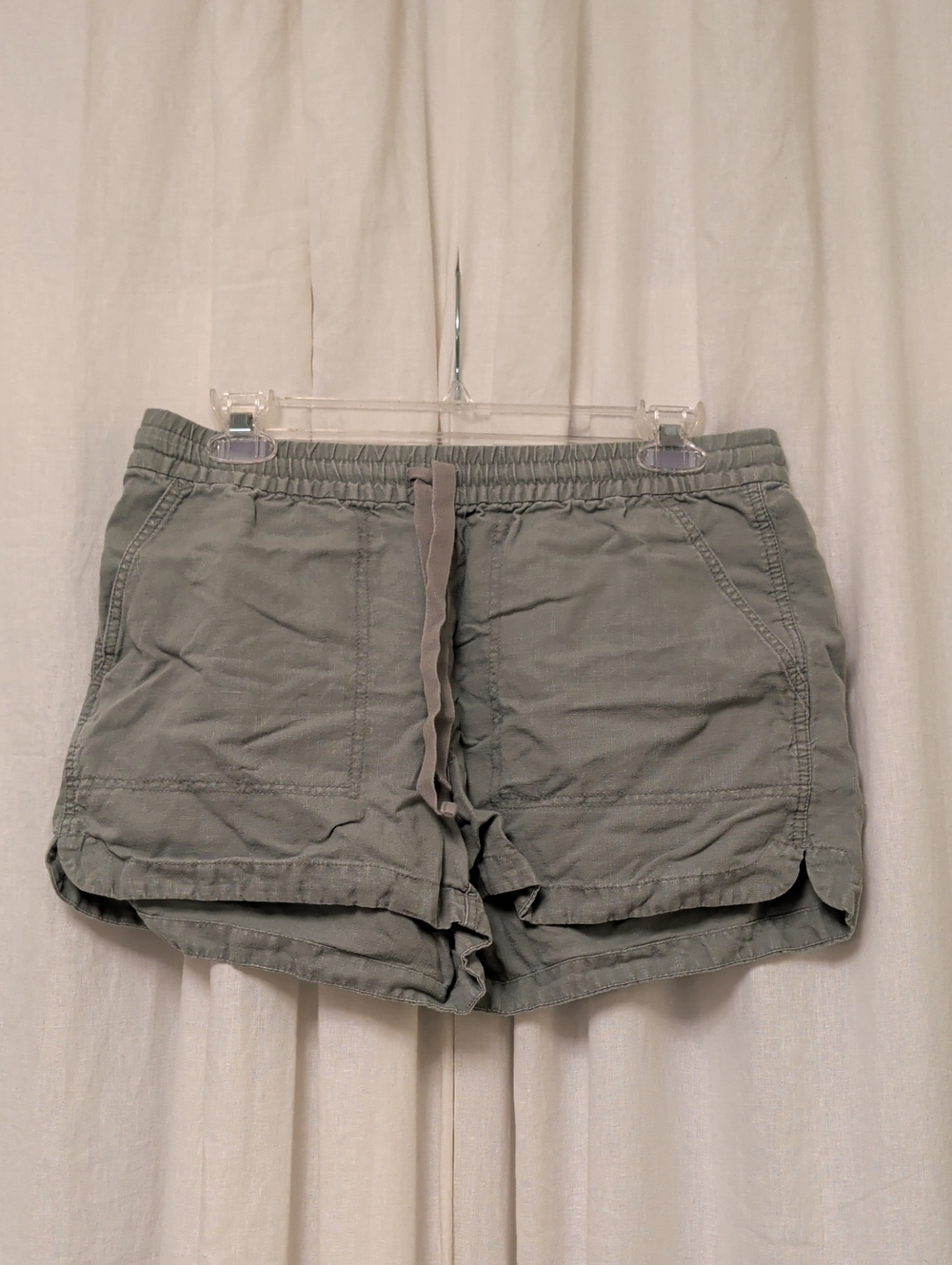 J. Crew Women's Drawstring Linen Blend Shorts in Sage